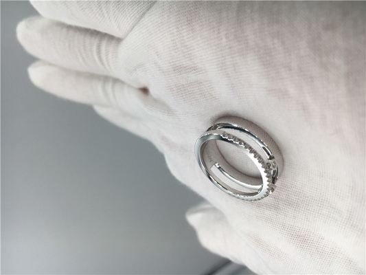 Реальные кольцо с бриллиантом ювелирных изделий 3 Парижа белого золота 18K двигая для свадьбы