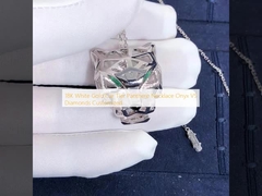 оникс ожерелья Panthere яруса автомобиля белого золота 18K ПРОТИВ подгонянных диамантов