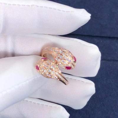 BVLGARI Serpenti Seduttori Ring 18k Gold And Real Diamonds Rose Gold