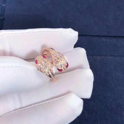 BVLGARI Serpenti Seduttori Ring 18k Gold And Real Diamonds Rose Gold