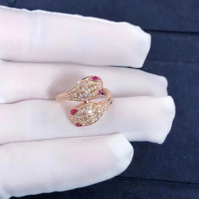 BVLGARI Serpenti Seduttori Ring 18k Gold And Real Diamonds Rose Gold