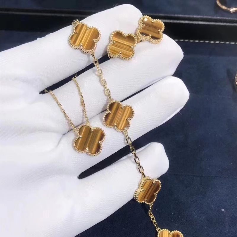 Качество золото 18K и Реальн Диамант Van Cleef и браслет Альгамбра мотивов Arpels 5 винтажный фабрика