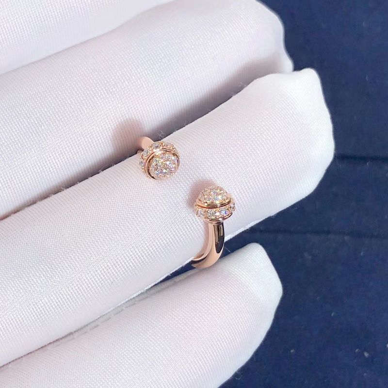 Качество Кольцо владению Piaget открытое в розовом наборе золота 18K с 58 гениальными отрезанными диамантами фабрика