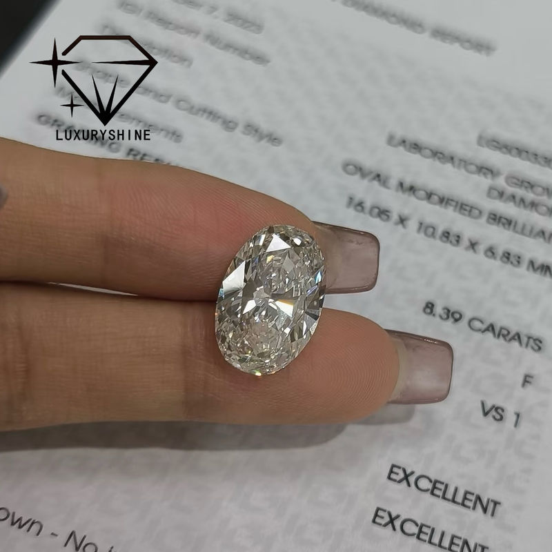 Качество LuxuryShine Отличная огранка лабораторно выращенного бриллианта D-F цвета, белый овал 0,1-10 карат VS1 с сертификатом IGI, огранка 3EX фабрика