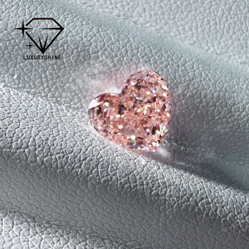 Качество LuxuryShine Fancy Pink / Fancy Intense Pink / Fancy Vivid Pink Heart Cut Lab Grown Diamond VVS-VS1 Real Diamonds & Wedding Jewelry & Customized Jewelry фабрика