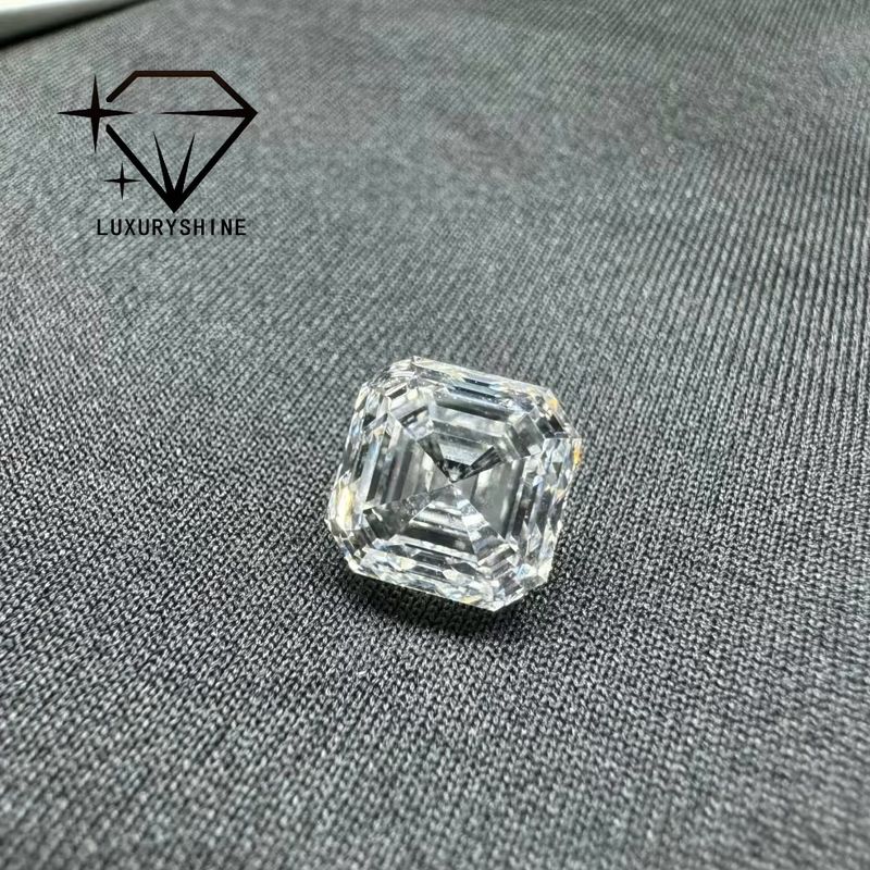Качество LuxuryShine VVS-VS 0.1-10CT Asscher Shape Lab Выросший бриллиант D-F Цвет белый бриллиант с сертификатом IGI 3EX Резанные камни фабрика