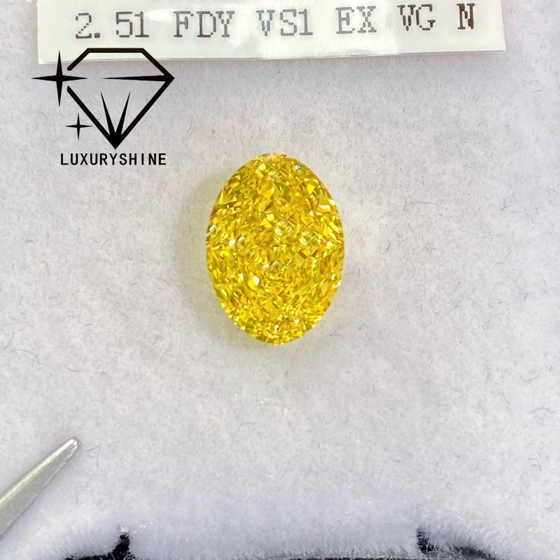 Качество LuxuryShine VVS-VS Фантазийный Желтый/Светло-Желтый/Фантазийный Интенсивный/Ярко-Желтый Лабораторно Выращенный Бриллиант 1CT 2CT 3CT 4CT 5CT Овал Отличная огранка с сертификатом и индивидуальными ювелирными изделиями фабрика