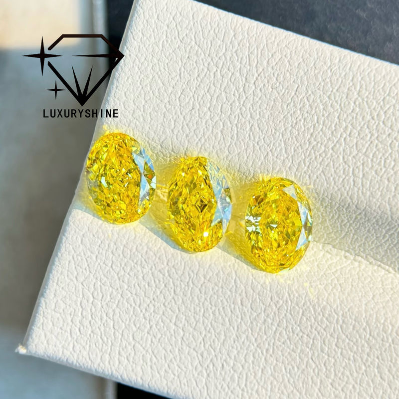 Качество LuxuryShine VVS-VS Фантазийный Желтый/Светло-Желтый/Фантазийный Интенсивный/Ярко-Желтый Лабораторно Выращенный Бриллиант 1CT 2CT 3CT 4CT 5CT Овал Отличная огранка с сертификатом и индивидуальными ювелирными изделиями фабрика