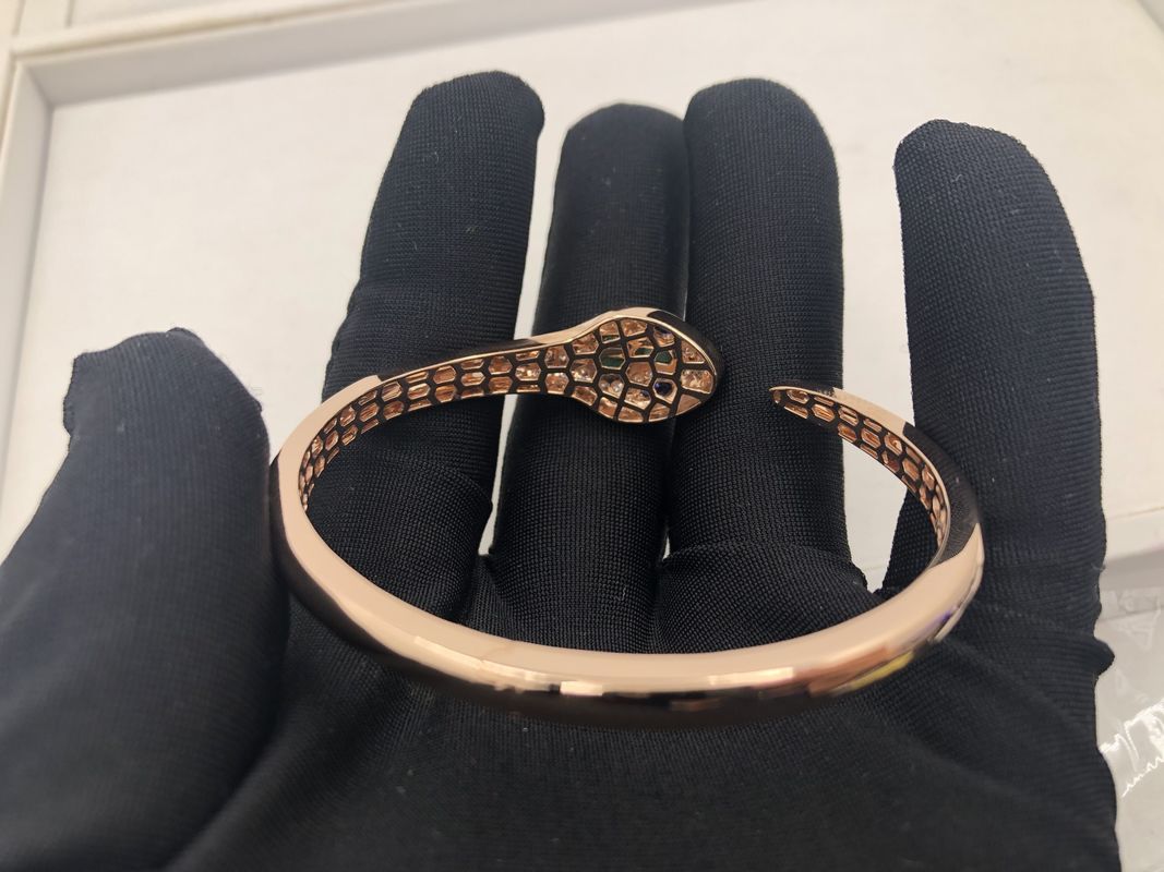 Качество Роскошные браслеты шарма Snakewomens ювелирных изделий подгоняли золото 18 Kt розовое с диамантами фабрика