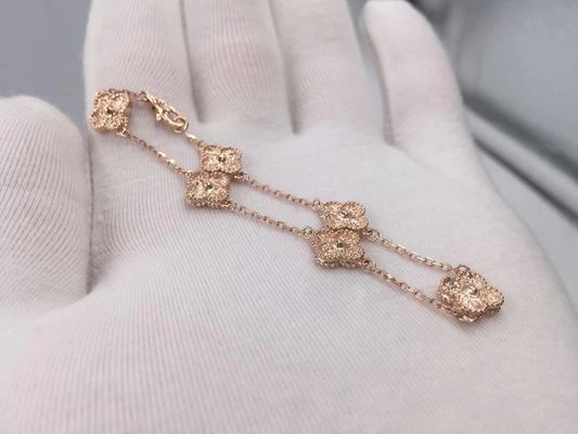 Качество Van Cleef & мотивов браслета 6 Arpels золото сладких Альгамбра розовое фабрика