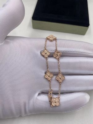 Качество Van Cleef & мотивов браслета 6 Arpels золото сладких Альгамбра розовое фабрика