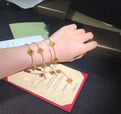 Качество золото 18K и Реальн Диамант Van Cleef и браслет Альгамбра мотивов Arpels 5 винтажный фабрика