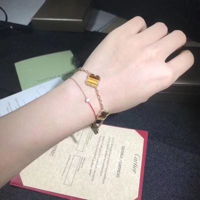 Качество золото 18K и Реальн Диамант Van Cleef и браслет Альгамбра мотивов Arpels 5 винтажный фабрика