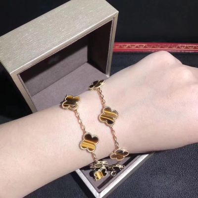 Качество золото 18K и Реальн Диамант Van Cleef и браслет Альгамбра мотивов Arpels 5 винтажный фабрика