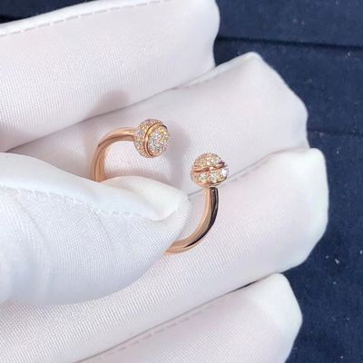 Качество Кольцо владению Piaget открытое в розовом наборе золота 18K с 58 гениальными отрезанными диамантами фабрика