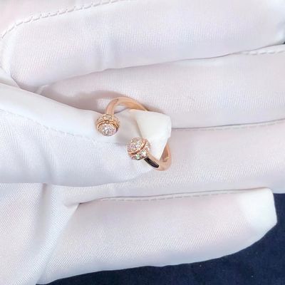 Качество Кольцо владению Piaget открытое в розовом наборе золота 18K с 58 гениальными отрезанными диамантами фабрика