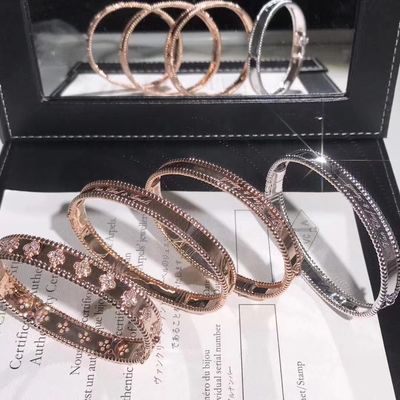 Качество Белой розы браслета подписи Perlee золота 18k средней модели VCA золото реальной желтое фабрика