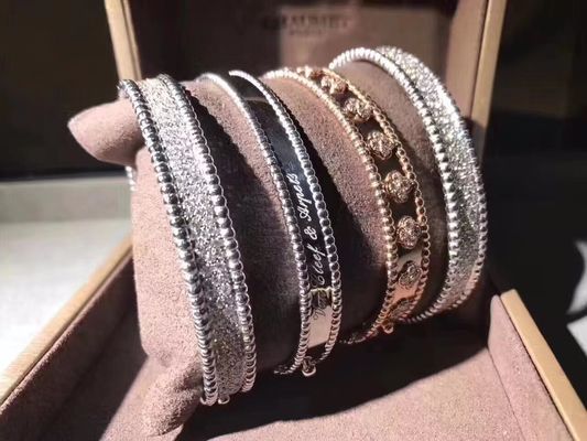 Качество Белой розы браслета подписи Perlee золота 18k средней модели VCA золото реальной желтое фабрика