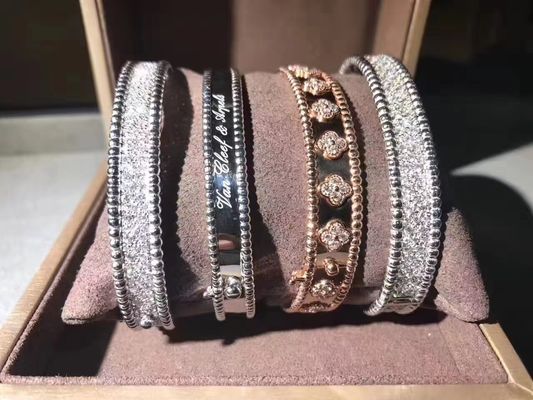 Качество Белой розы браслета подписи Perlee золота 18k средней модели VCA золото реальной желтое фабрика