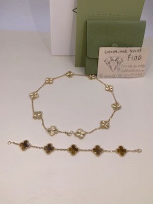 Качество Мотивы 18k браслета 5 VCA винтажные Альгамбра желтые/подняли/браслет белого золота фабрика