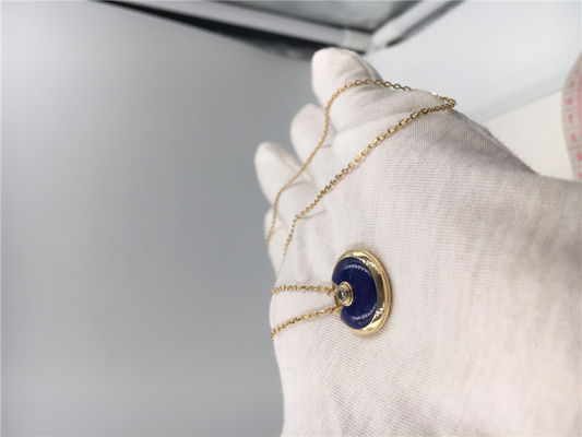 Качество Темно-синие цепи золота ювелирных изделий 18K золота Lazuli Lapis роскошные реальные со шкентелями фабрика