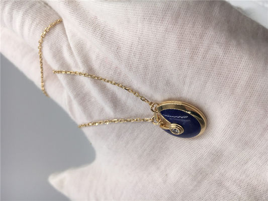 Качество Темно-синие цепи золота ювелирных изделий 18K золота Lazuli Lapis роскошные реальные со шкентелями фабрика