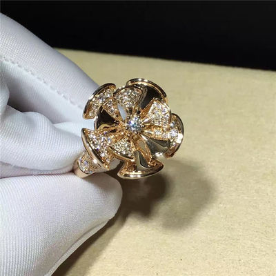 Качество Диаманты золота ювелирных изделий 18K форменного кольца цветка роскошные для свадьбы/захвата фабрика