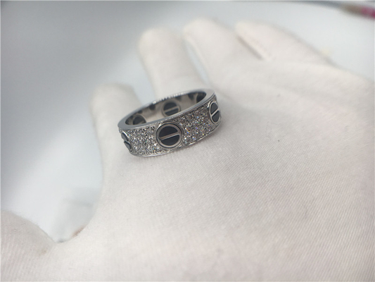 Кольцо любов ювелирных изделий белого золота B4207600 18K с диамантами/керамическое