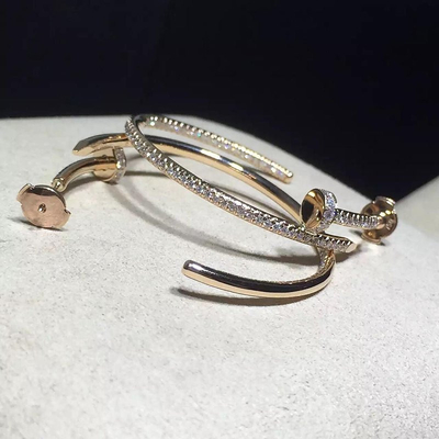 Золото серег 18k ногтя ювелирных изделий верхнего сегмента женщин изготовленное на заказ белое с диамантом