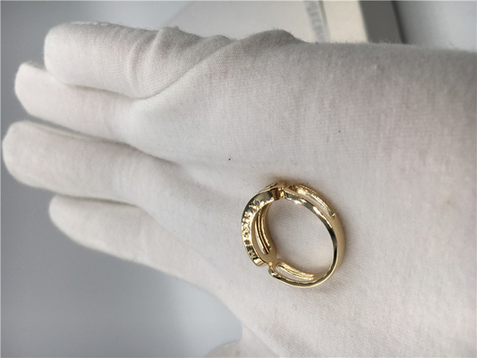 Кольцо с бриллиантом Empety 3 желтого золота ювелирных изделий 18K Парижа женщин половинные двигая