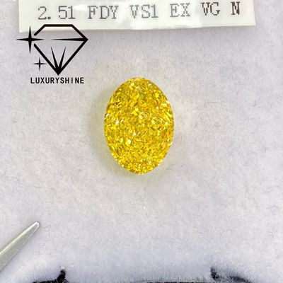 Качество LuxuryShine VVS-VS Фантазийный Желтый/Светло-Желтый/Фантазийный Интенсивный/Ярко-Желтый Лабораторно Выращенный Бриллиант 1CT 2CT 3CT 4CT 5CT Овал Отличная огранка с сертификатом и индивидуальными ювелирными изделиями фабрика