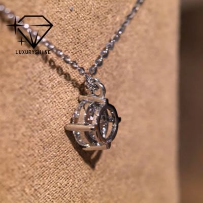 Качество LuxuryShine Round Lab Grown Diamond Necklace VVS2/VS1 Прозрачность D-F Цвет 18K твердое золото фабрика