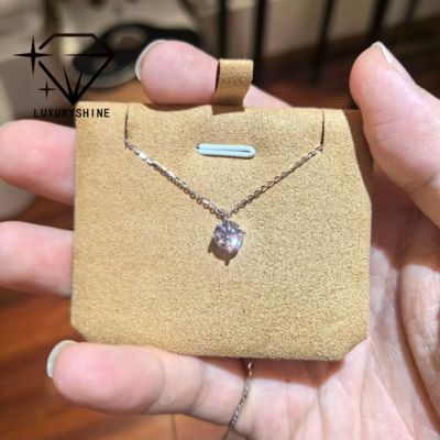 Качество LuxuryShine Round Lab Grown Diamond Necklace VVS2/VS1 Прозрачность D-F Цвет 18K твердое золото фабрика