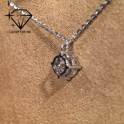 Качество LuxuryShine Round Lab Grown Diamond Necklace VVS2/VS1 Прозрачность D-F Цвет 18K твердое золото фабрика