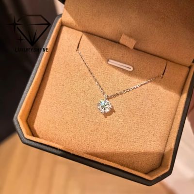 Качество LuxuryShine Round Lab Grown Diamond Necklace VVS2/VS1 Прозрачность D-F Цвет 18K твердое золото фабрика