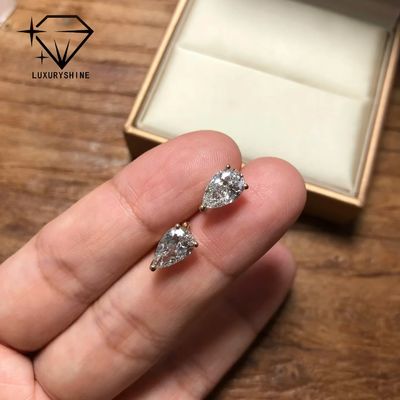 Качество 18K Золотые грушевые резки Лабораторно выращенные бриллиантовые серьги VVS-VS Прозрачность фабрика