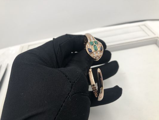 Качество Роскошные браслеты шарма Snakewomens ювелирных изделий подгоняли золото 18 Kt розовое с диамантами фабрика