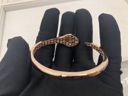 Качество Роскошные браслеты шарма Snakewomens ювелирных изделий подгоняли золото 18 Kt розовое с диамантами фабрика