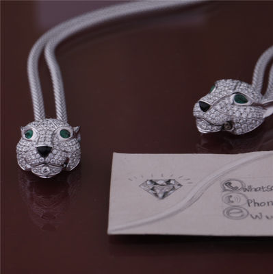 Качество Оникс изумрудов диамантов белого золота PanthèRe De Cartier Ожерелья фабрика
