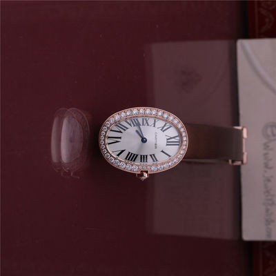 Качество Роскошный дозор золота 18K бренда поднял женщины золота наблюдает с поясом кожи диаманта фабрика