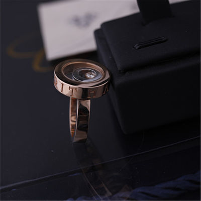 Качество Кольцо духа Chopard счастливое в 18k подняло золото золота белое с диамантом фабрика