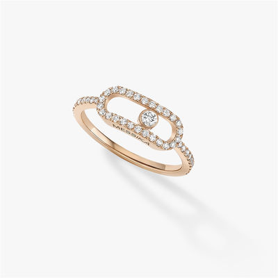 Качество Кольцо Uno Pavee движения кольца с бриллиантом захвата Luxury Jewelry элегантное в розовом золоте 18K фабрика