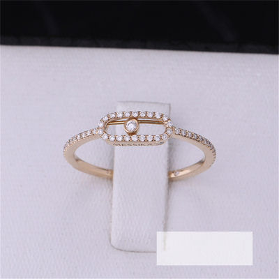 Качество Кольцо Uno Pavee движения кольца с бриллиантом захвата Luxury Jewelry элегантное в розовом золоте 18K фабрика