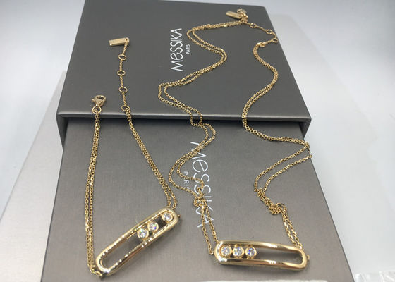 Качество Двойное цепное золото Парижа Jewelry18K ожерелья желтое отсутствие драгоценной камня с формой седловины фабрика